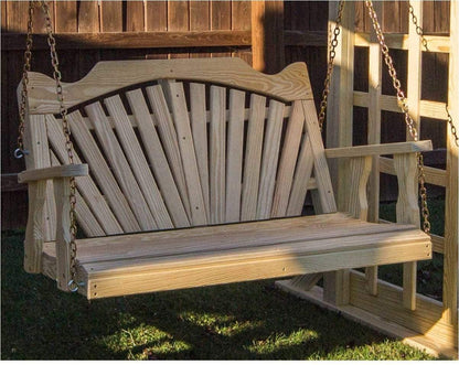 Creekvine Designs Behandelte Pine Fanback Porch Swing