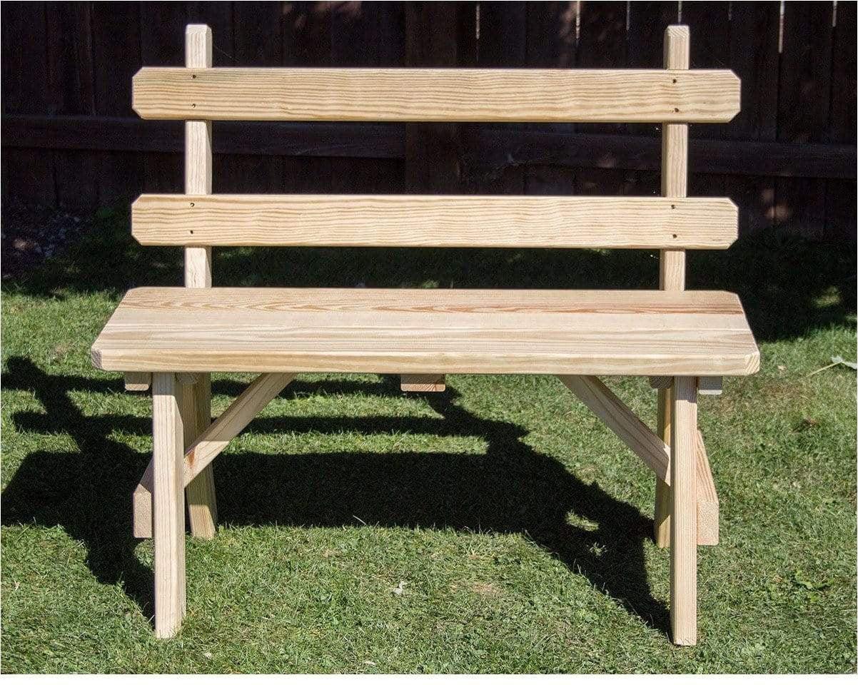 Creekvine Designs 54' Behandelte Kiefer Traditionelle Gartenbank mit Rücken
