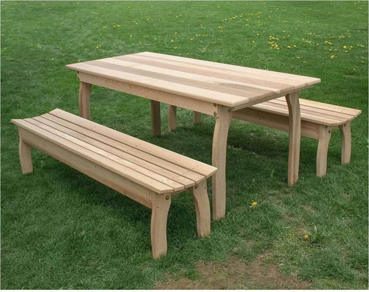 Creekvine Designs 58' Cedar Drei Stücke Familie Esszimmer (2 Bänke)
