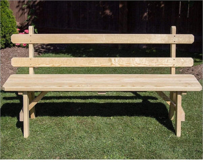 Creekvine Designs 66' Behandelte Kiefer Traditionelle Gartenbank mit Rücken