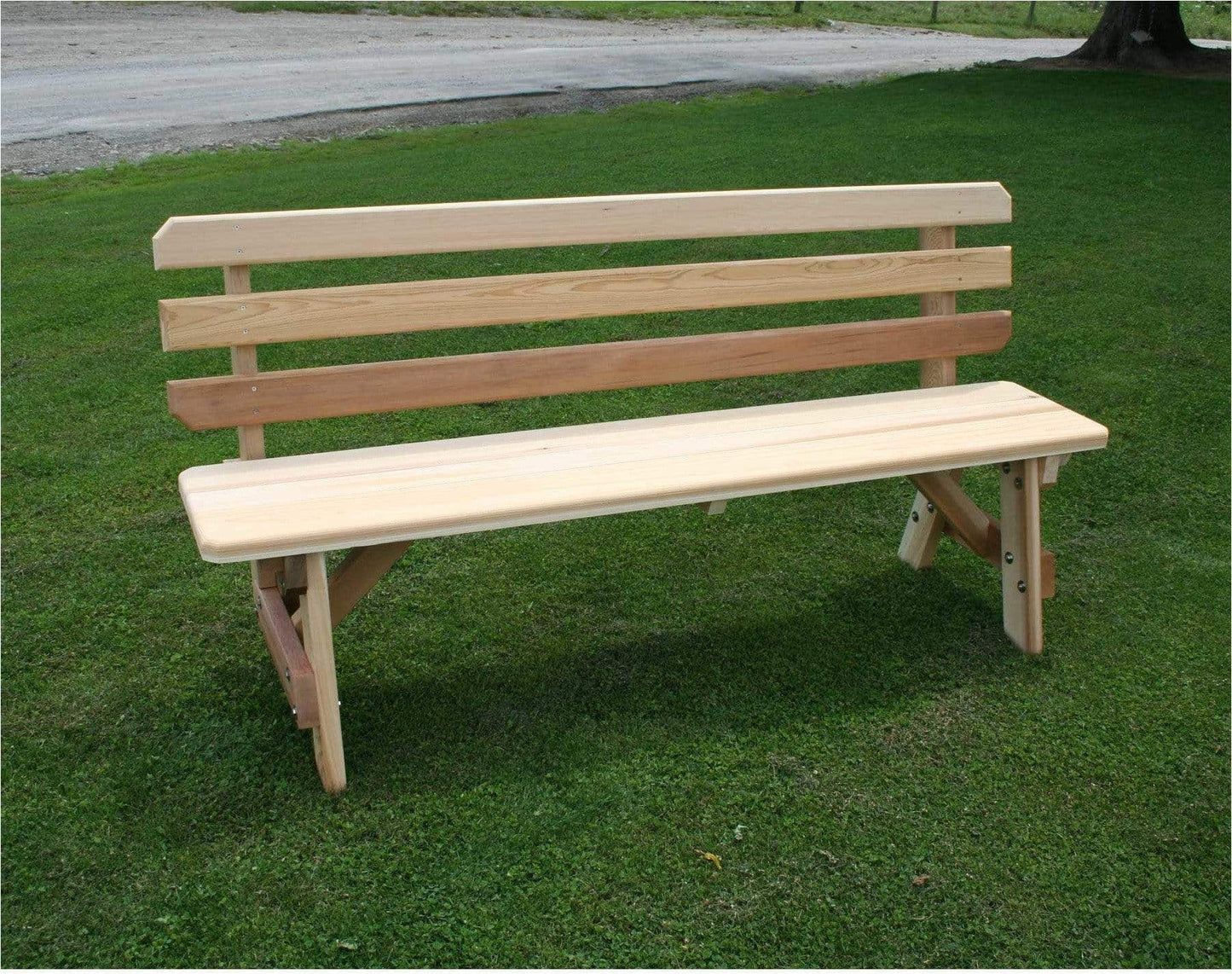 Creekvine Designs Cedar 4 'Cross Legged Picknicktisch mit (2) Backed Benches