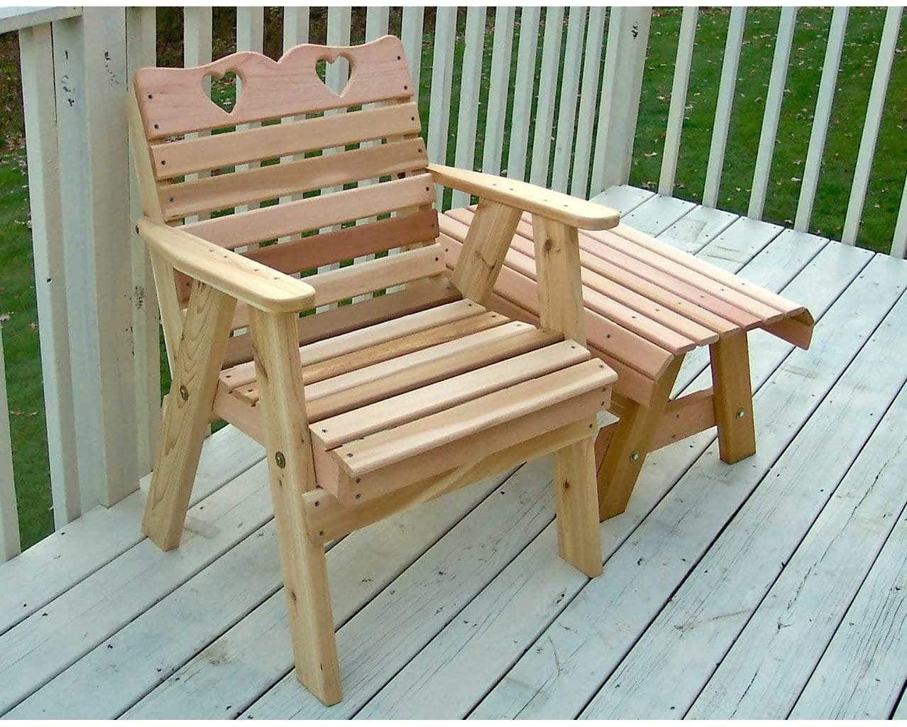 Creekvine Designs Cedar Country Hearts Patio Stuhl