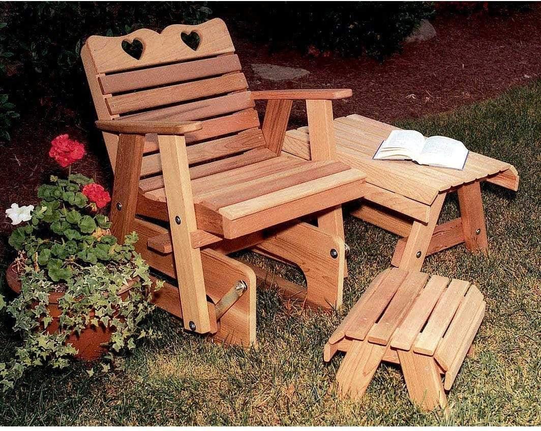 Creekvine Designs Cedar Country Hearts Rocking Glider Chair