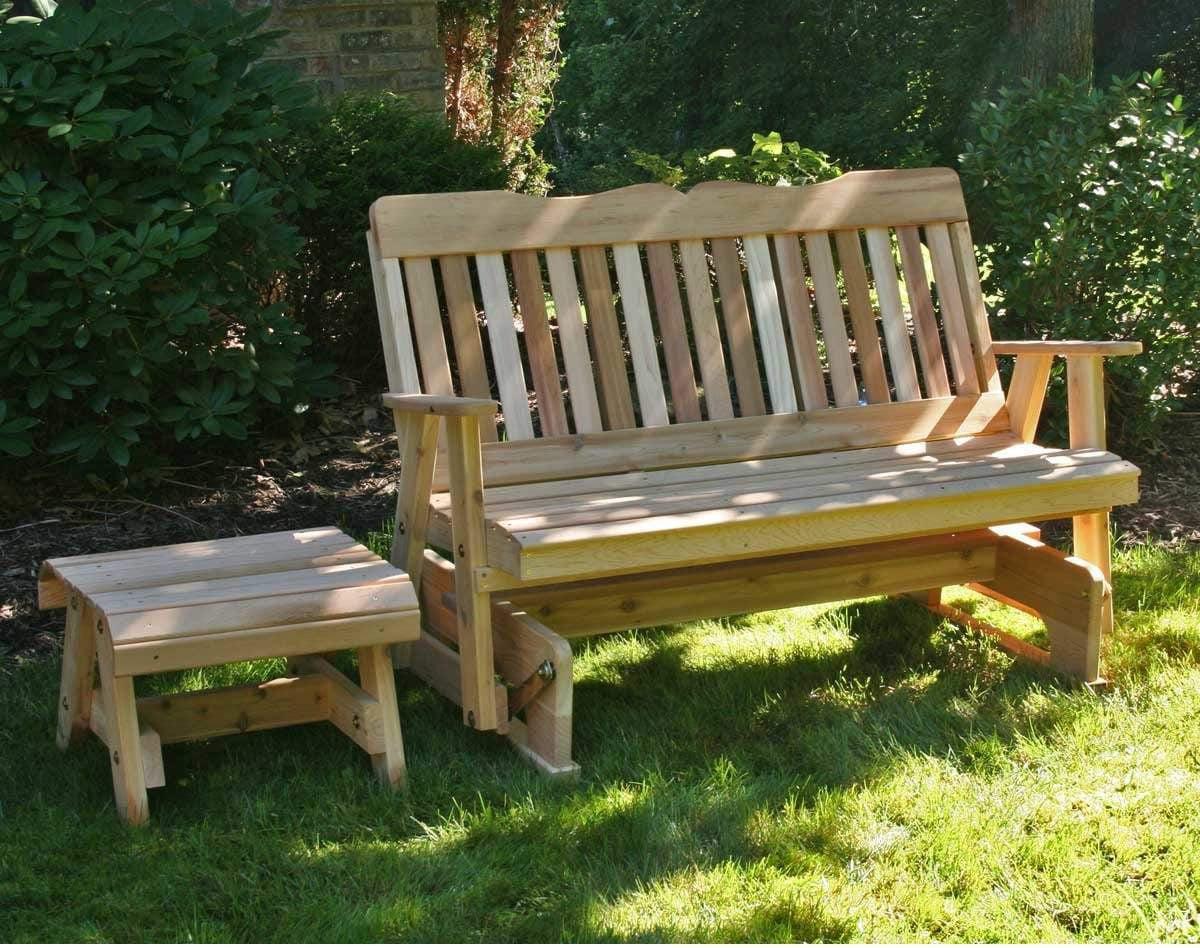 Creekvine Designs Cedar Countryside Rocking Glider & Table Set