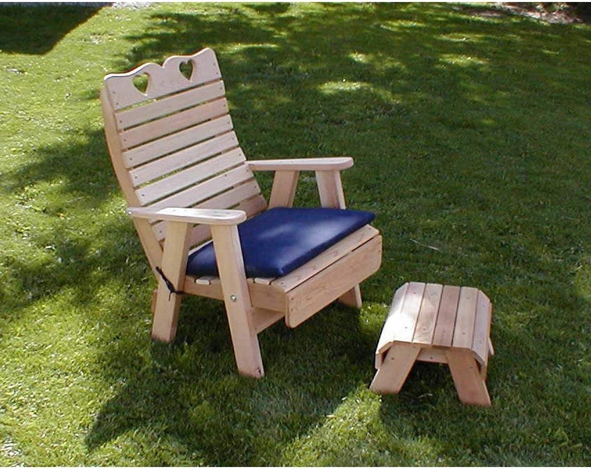 Creekvine Designs Cedar Royal Country Hearts Patio Stuhl & Fußstütze Set