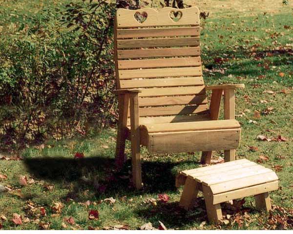 Creekvine Designs Cedar Royal Country Hearts Patio Stuhl & Fußstütze Set