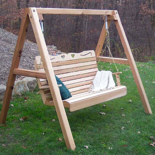 Creekvine Designs Cedar Royal Country Hearts Porch Swing mit 4 'Stand