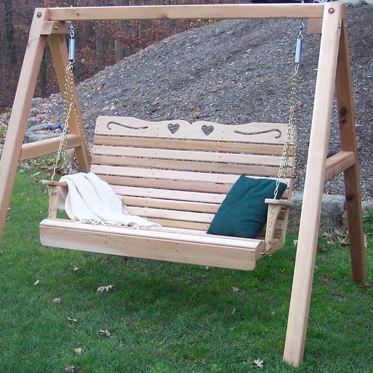 Creekvine Designs Cedar Royal Country Hearts Porch Swing mit 4 'Stand