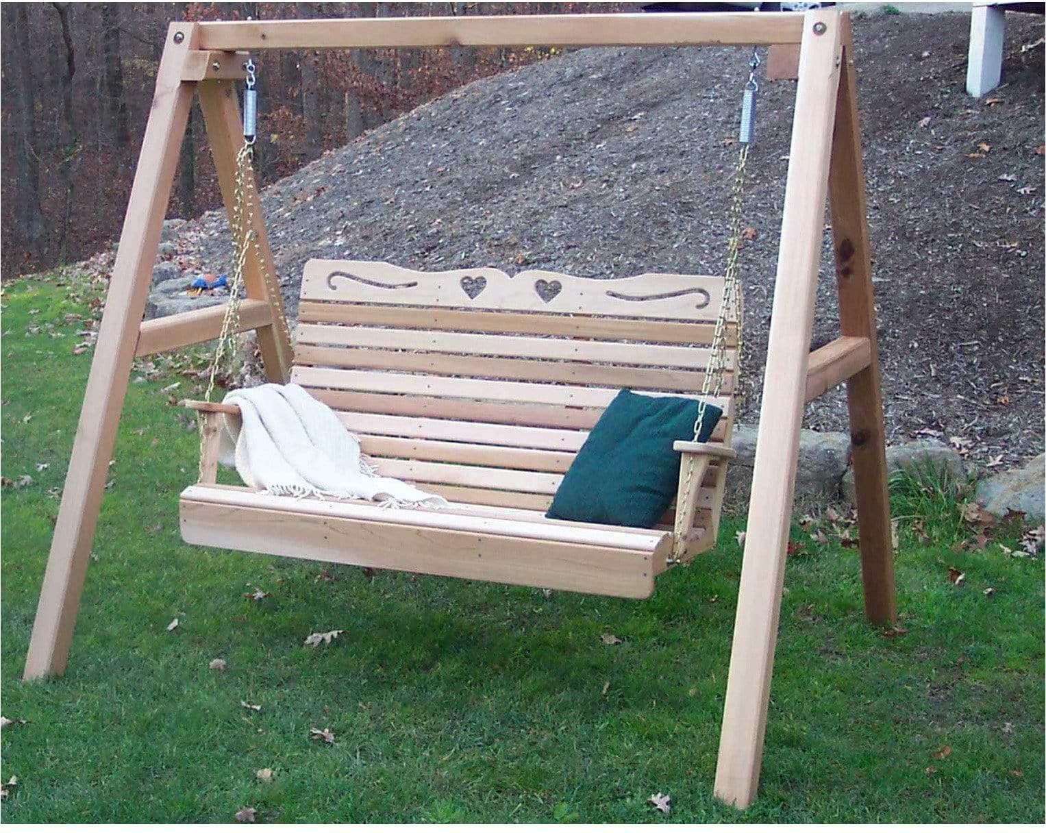 Creekvine Designs Cedar Royal Country Hearts Porch Swing mit 6' Stand