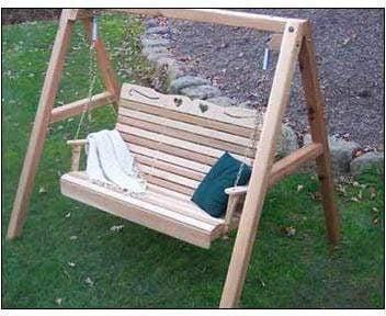 Creekvine Designs Cedar Royal Country Hearts Porch Swing mit 6' Stand