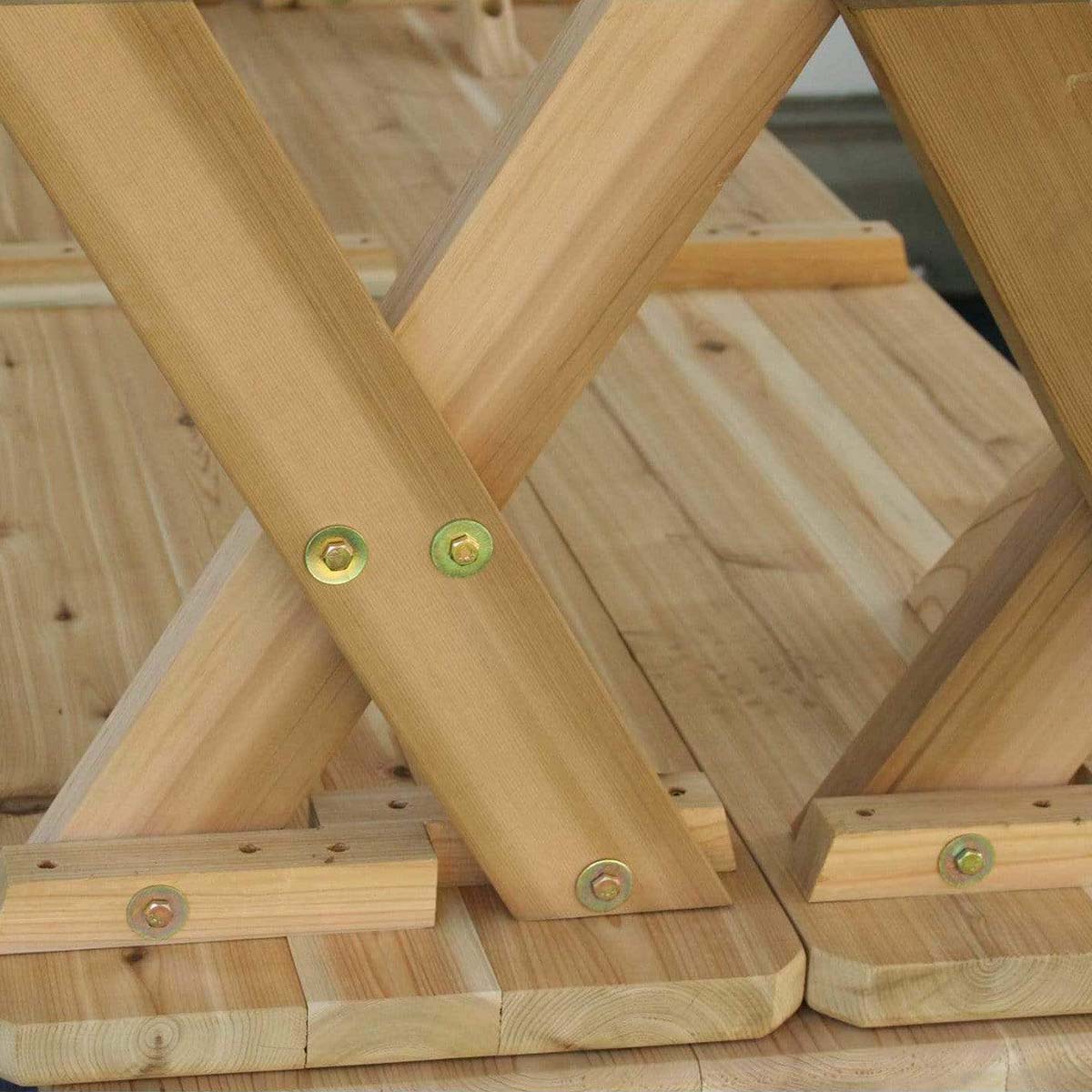Creekvine Designs Rot Cedar 10 'Picnic Tisch mit freistehenden Bänken