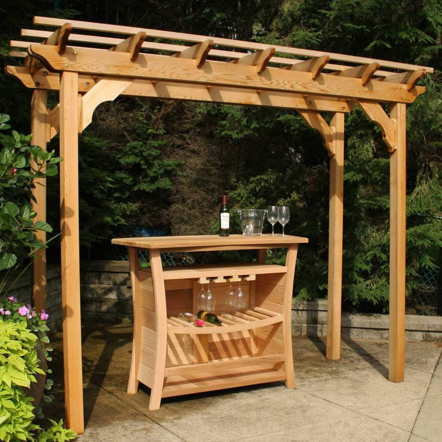 Creekvine Designs Rot Cedar Innenhof Pergola