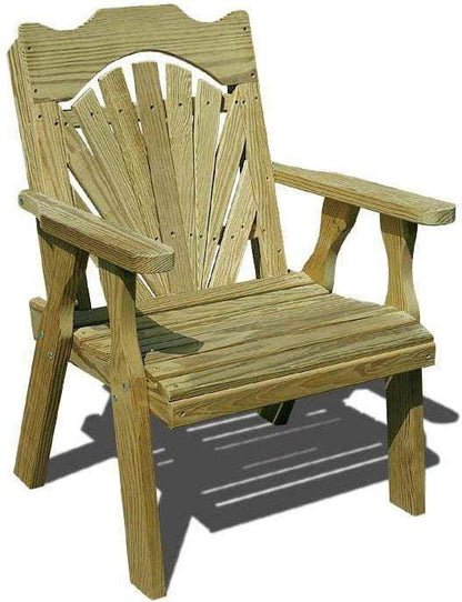 Creekvine Designs Behandelte Pine Fanback Patio Stuhl