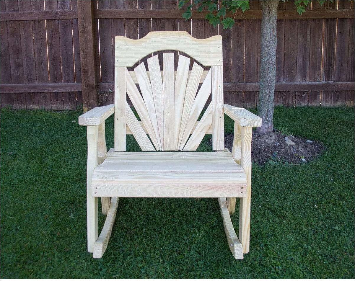 Creekvine Designs Behandelt Pine Fanback Schaukelstuhl