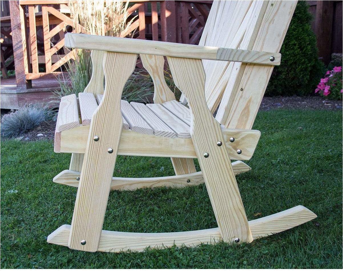 Creekvine Designs Behandelt Pine Fanback Schaukelstuhl