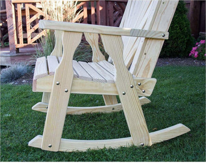 Creekvine Designs Behandelt Pine Fanback Schaukelstuhl