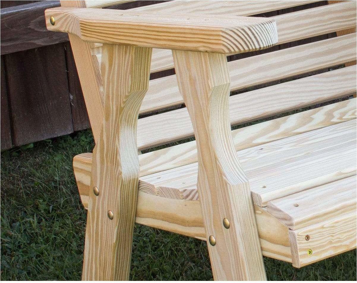 Creekvine Designs Behandelt Pine Fanback Schaukelstuhl
