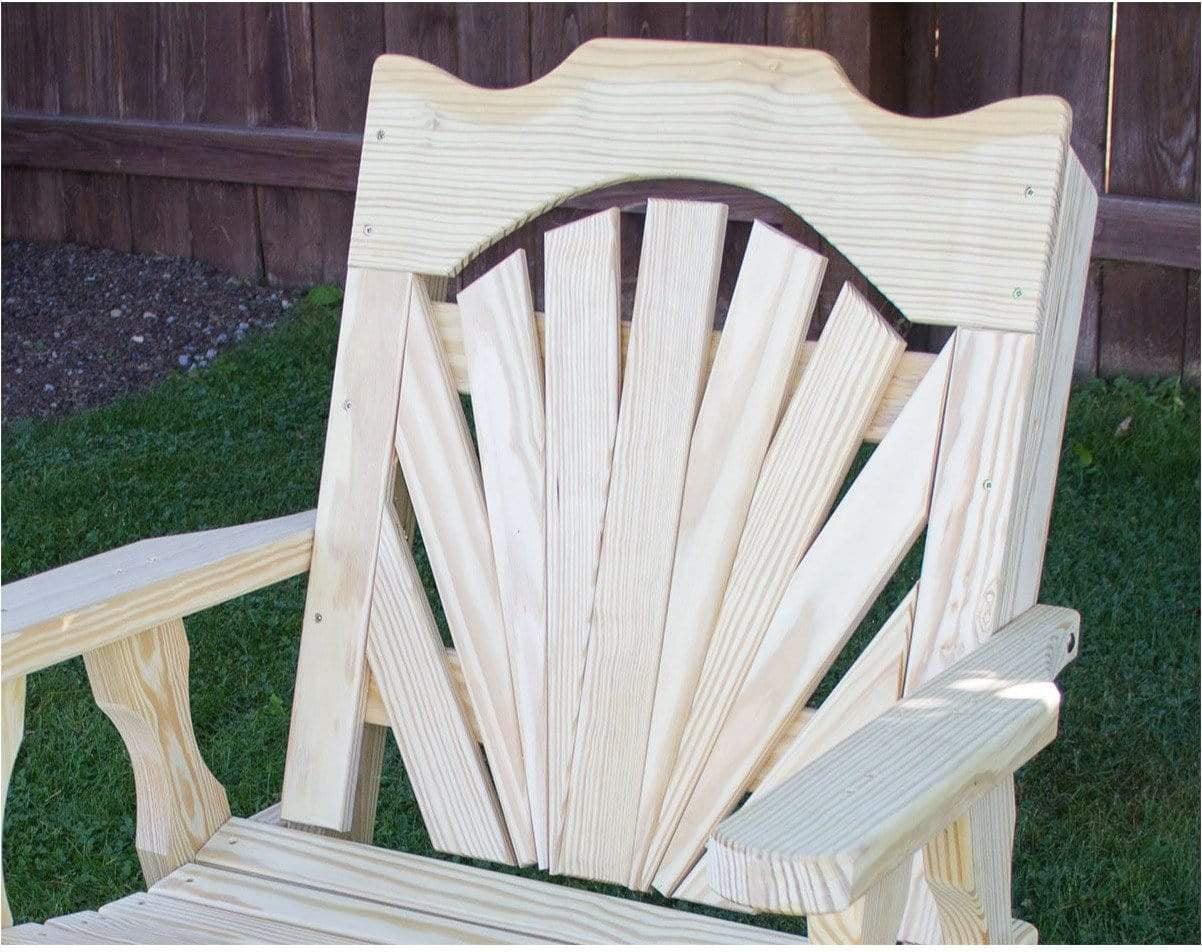 Creekvine Designs Behandelt Pine Fanback Schaukelstuhl