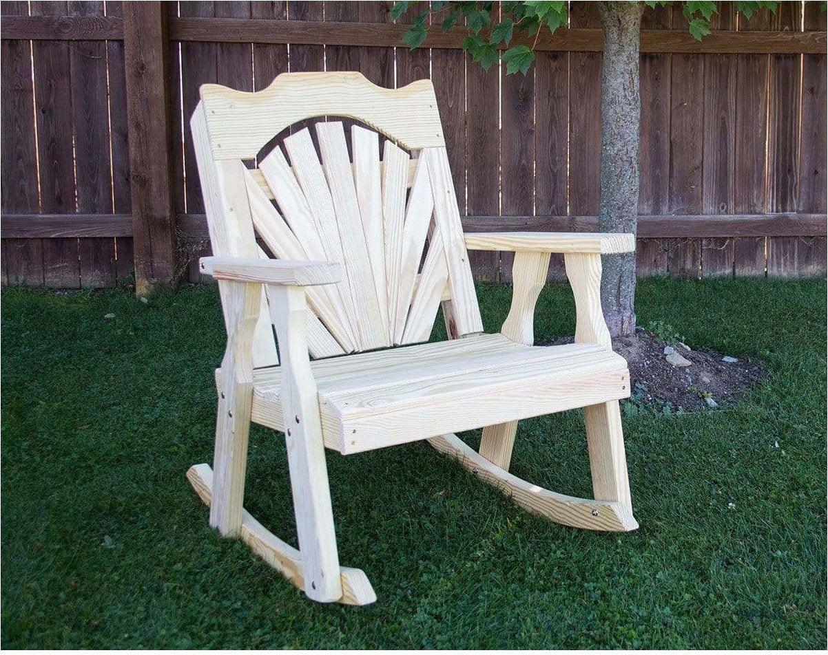 Creekvine Designs Behandelt Pine Fanback Schaukelstuhl