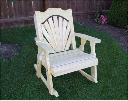 Creekvine Designs Behandelt Pine Fanback Schaukelstuhl