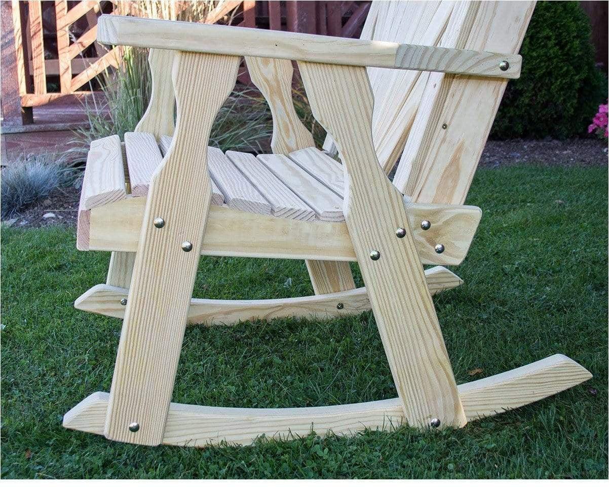 Creekvine Designs Behandelt Pine Fanback Schaukelstuhl mit Rose Design