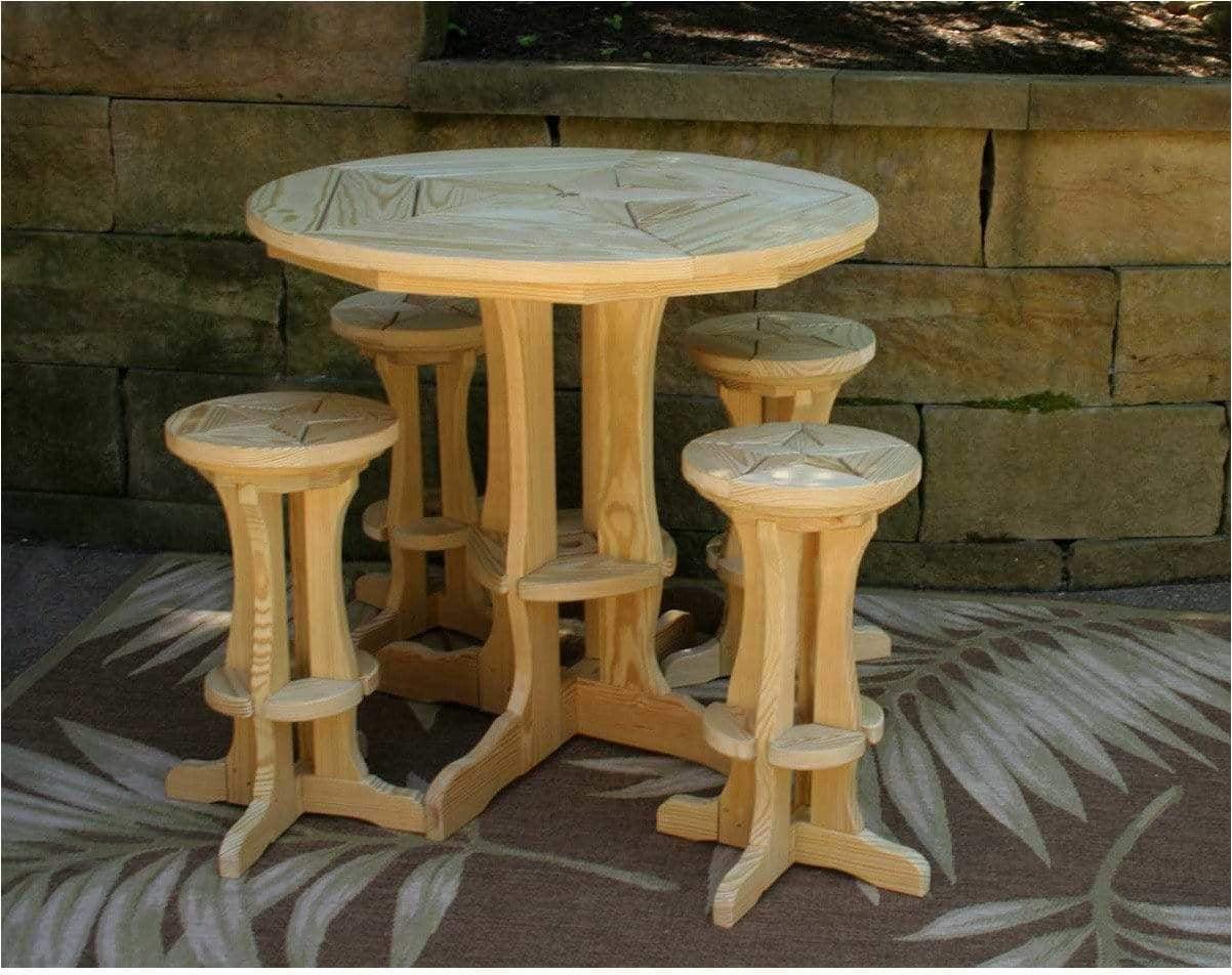 Creekvine Designs Behandelt Pine Star Design Pub Hocker