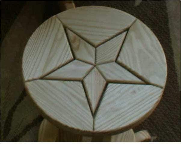 Creekvine Designs Behandelt Pine Star Design Pub Hocker