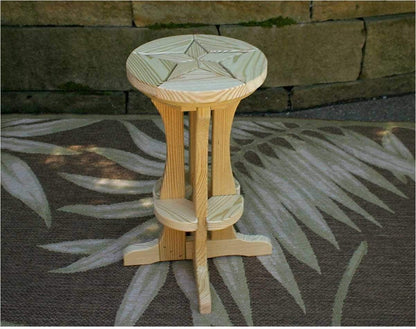 Creekvine Designs Behandelt Pine Star Design Pub Hocker