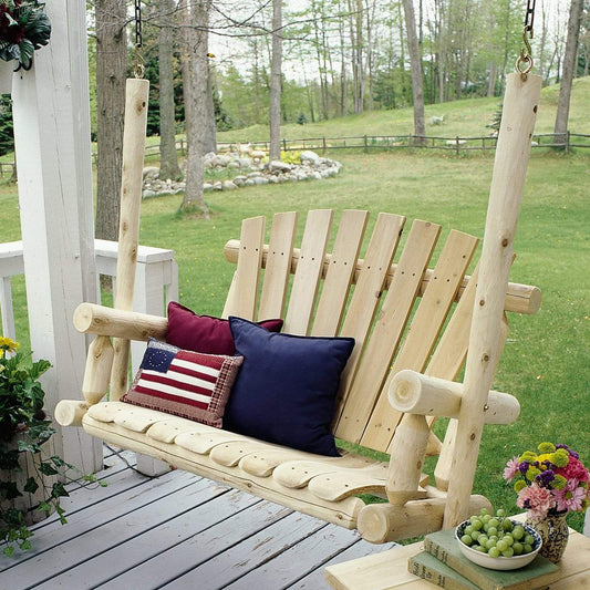 Lakeland Mills Cedar Log 4' Porch Swing