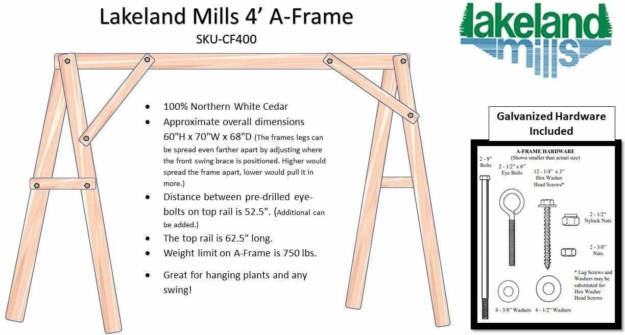 Lakeland Mills Cedar Log 4' Yard Swing