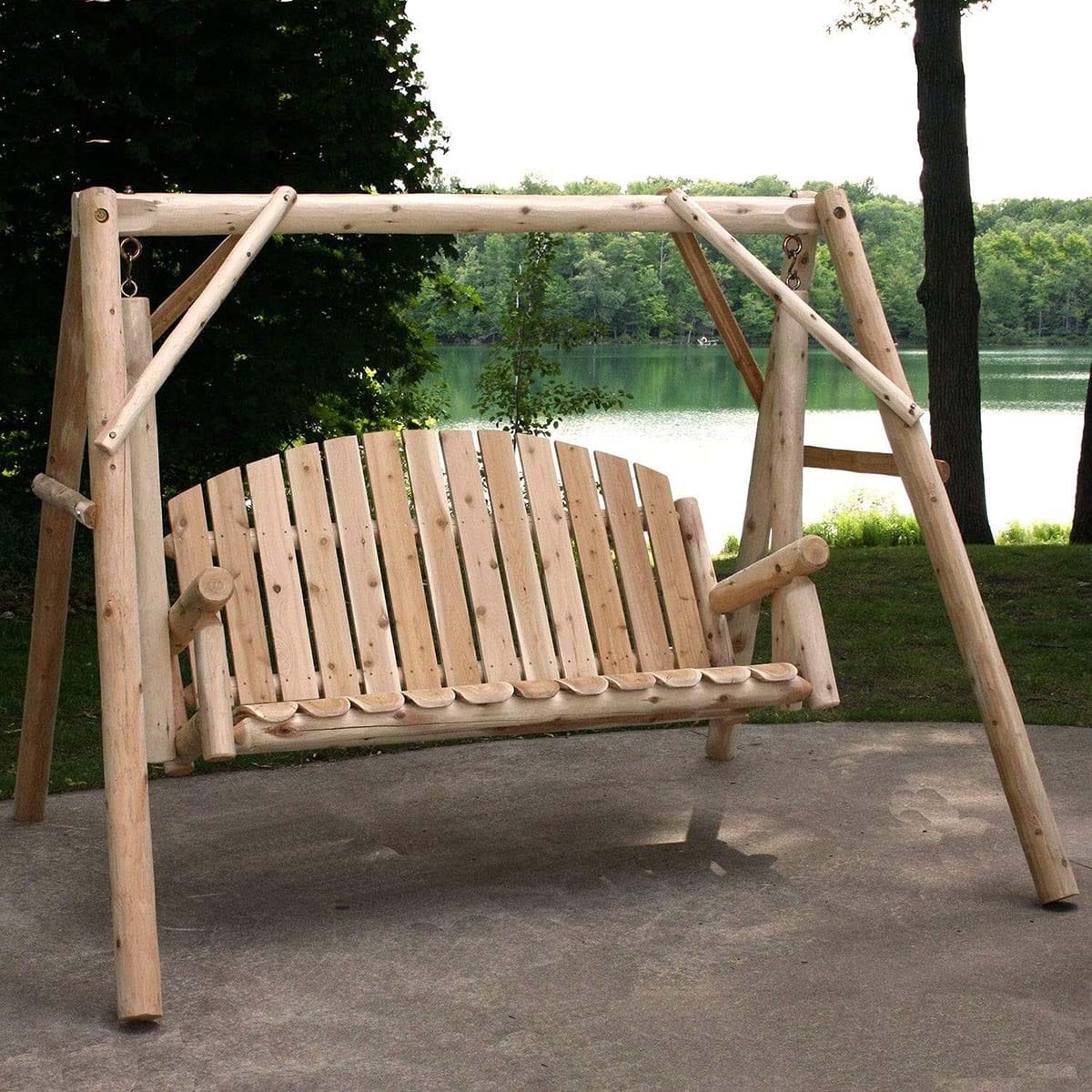 Lakeland Mills Cedar Log 5' Country Garden Yard Swing