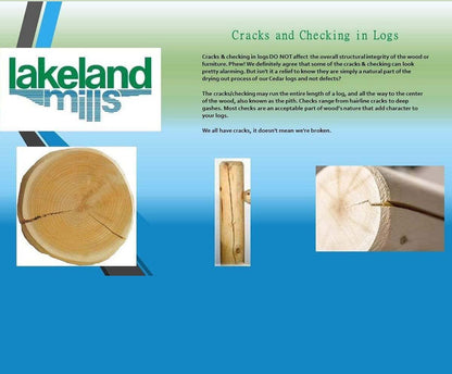 Lakeland Mills Cedar Log 5' Country Garden Yard Swing