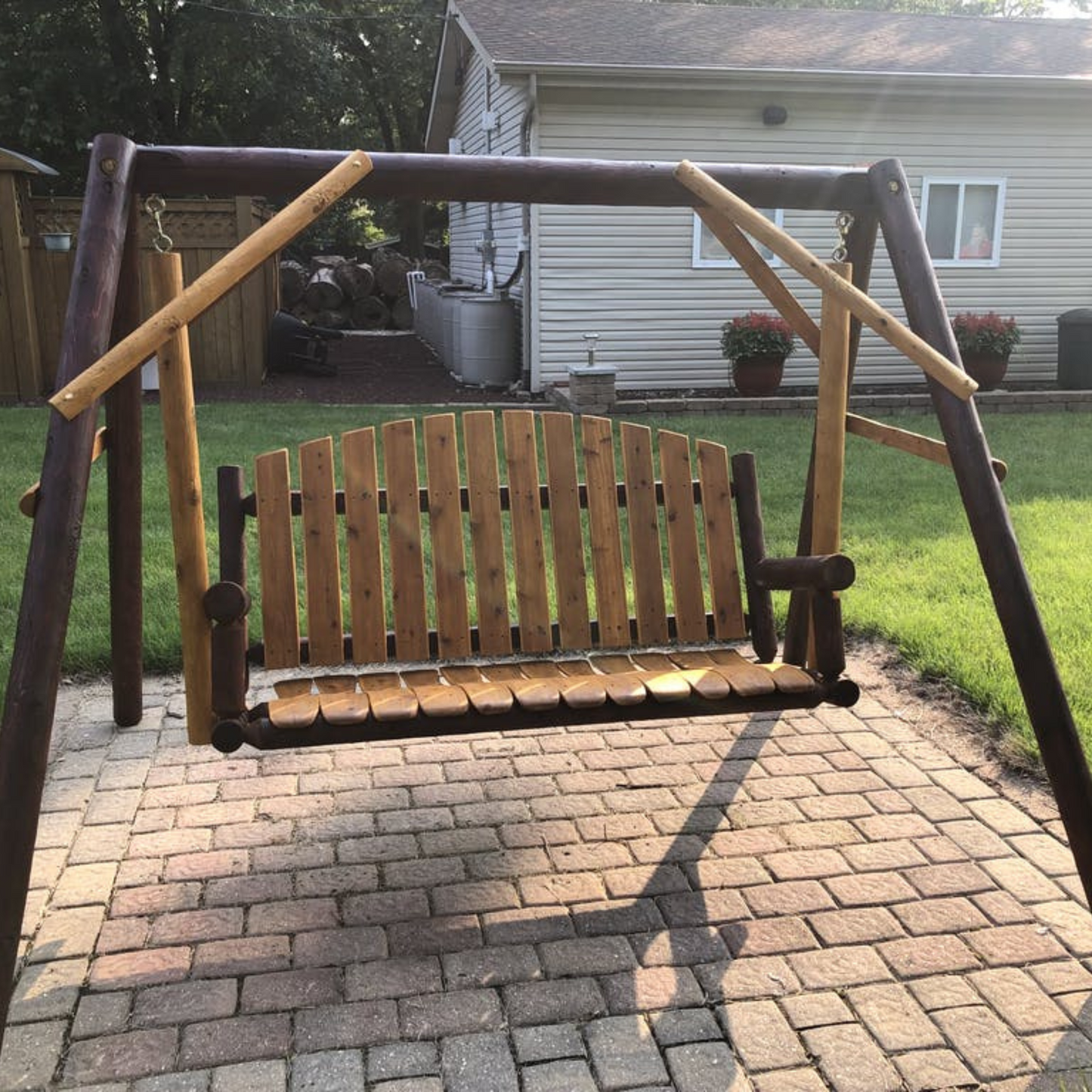 Lakeland Mills Cedar Log 5' Country Garden Yard Swing