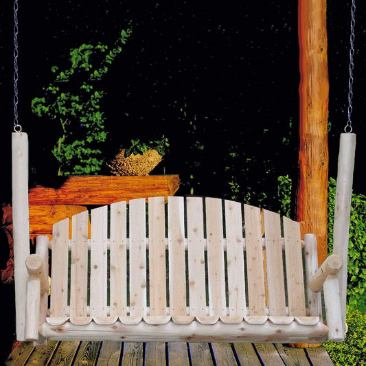 Lakeland Mills Cedar Log 5' Country Porch Swing