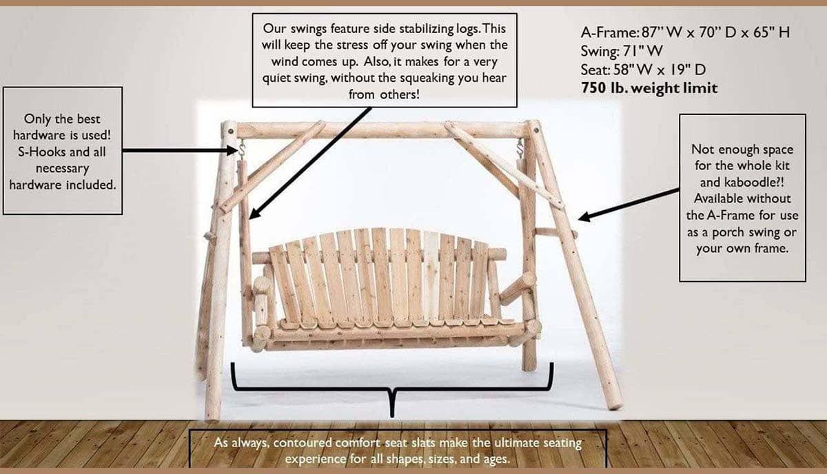Lakeland Mills Cedar Log 5' Yard Swing