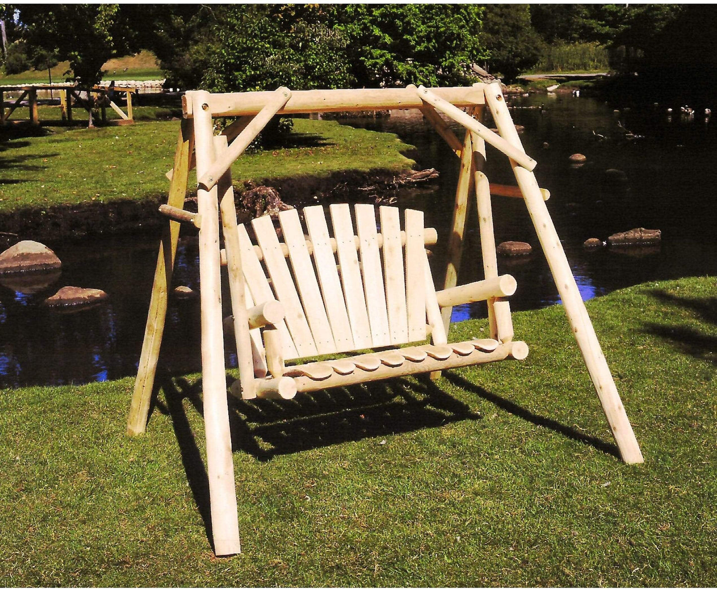 Lakeland Mills Cedar Log A-Frame 4' Swing Mount