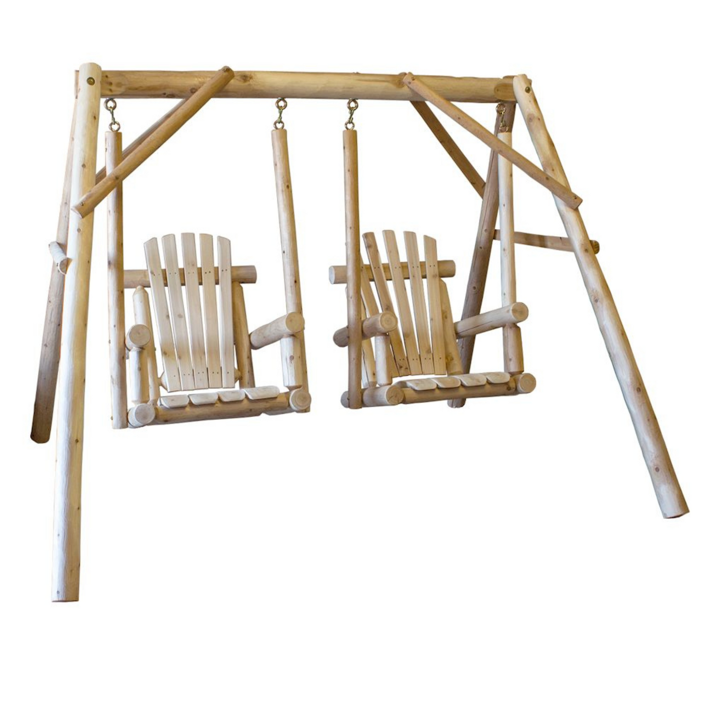 Lakeland Mills Cedar Log Doppelstuhl Swing