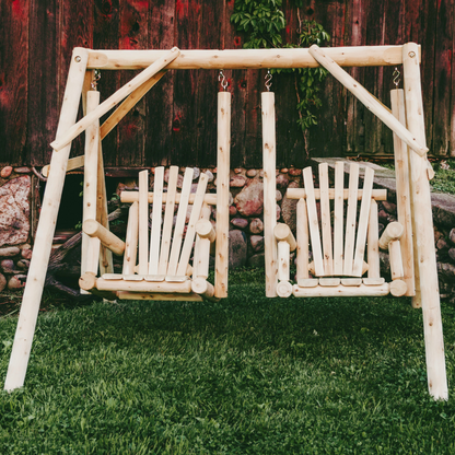 Lakeland Mills Cedar Log Doppelstuhl Swing