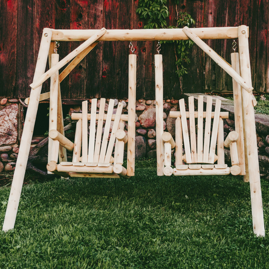 Lakeland Mills Cedar Log Doppelstuhl Swing