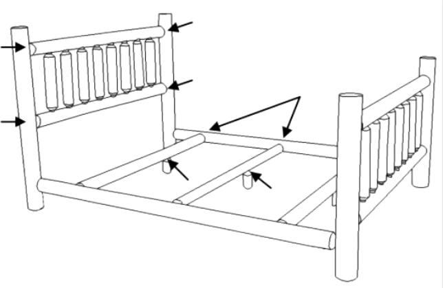 Lakeland Mills Cedar Log Low Post Doppelbett