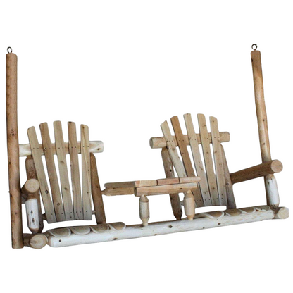 Lakeland Mills Cedar Log Tete-A-Tete Porch Swing