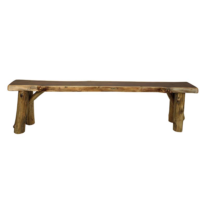 Barkman Möbel Live Edge Bench mit Lodge Pole Pine Base