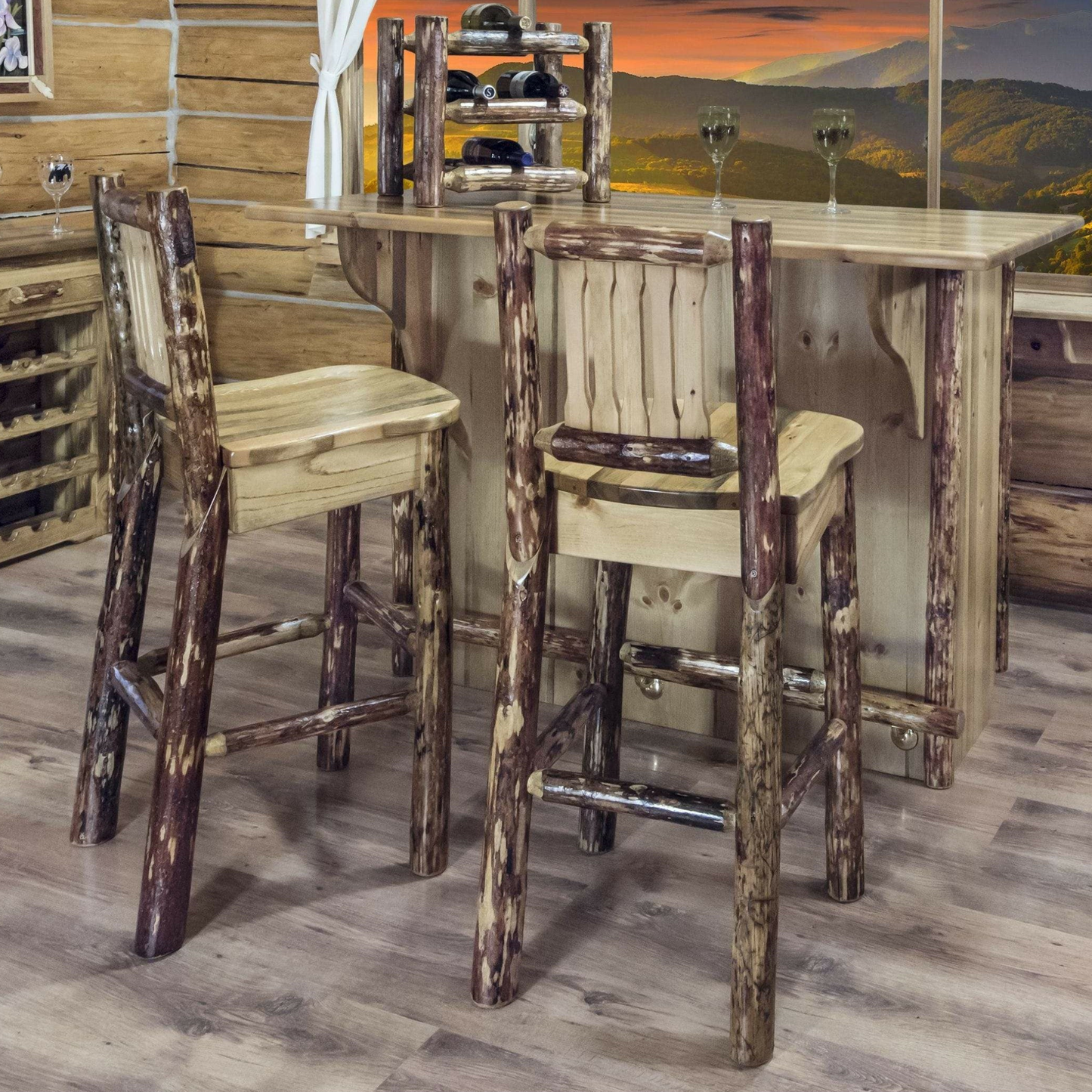 Montana Woodworks Glacier Country Kollektion Bar mit Fußschiene