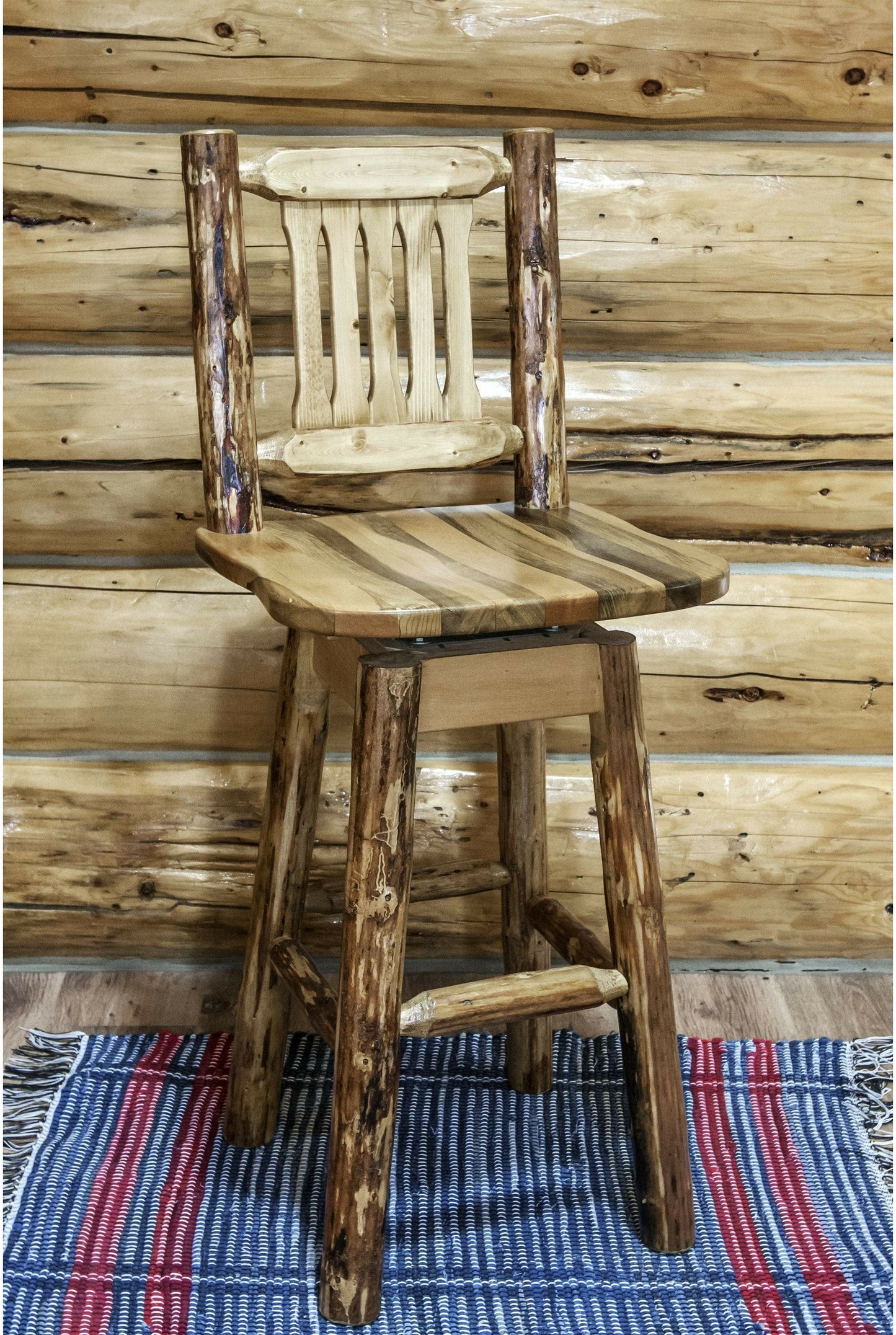 Montana Woodworks Glacier Country Kollektion Barshocker mit Rücken & Swivel