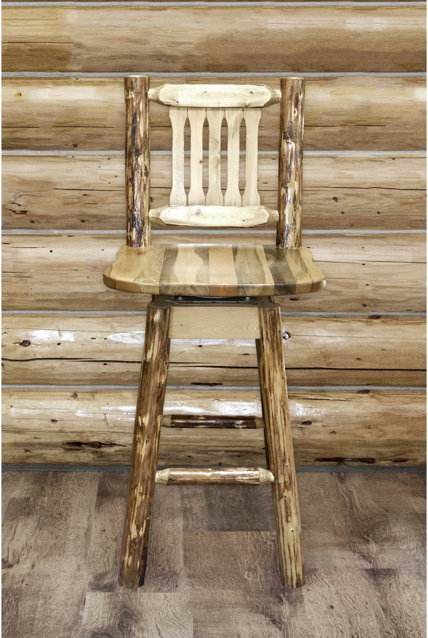 Montana Woodworks Glacier Country Kollektion Barshocker mit Rücken & Swivel