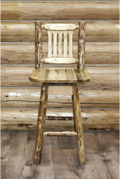 Montana Woodworks Glacier Country Kollektion Barshocker mit Rücken & Swivel
