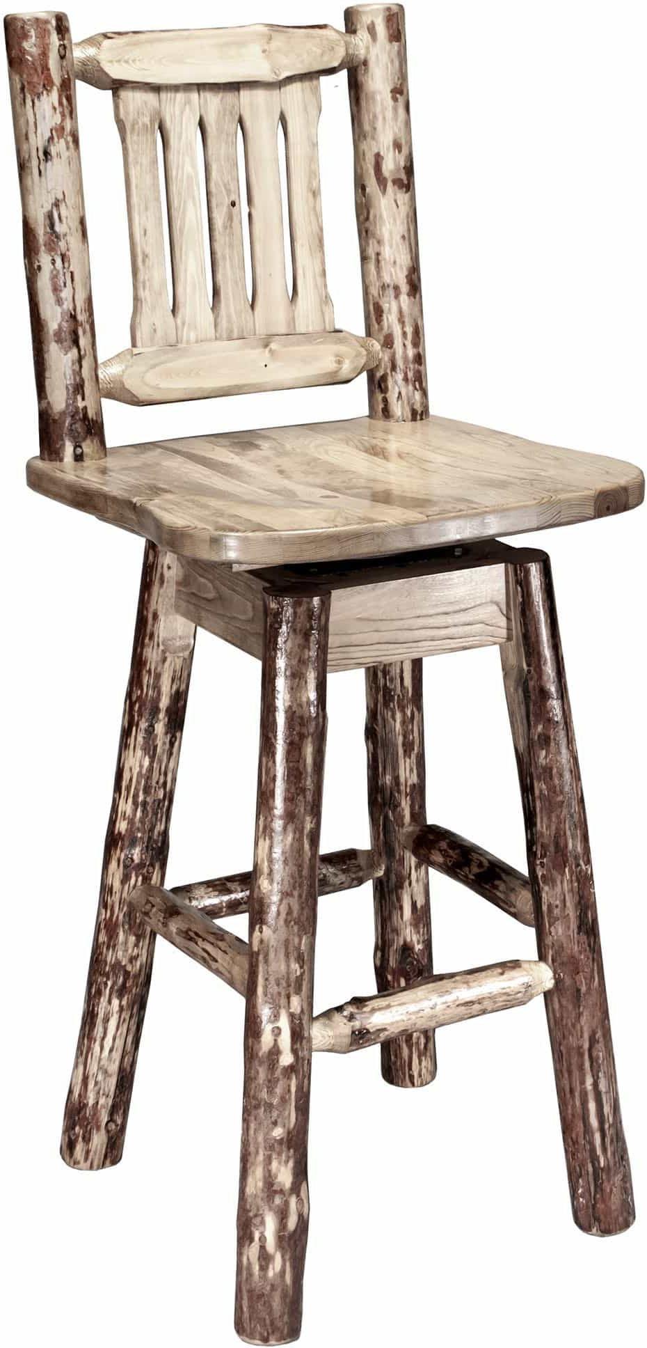 Montana Woodworks Glacier Country Kollektion Barshocker mit Rücken & Swivel