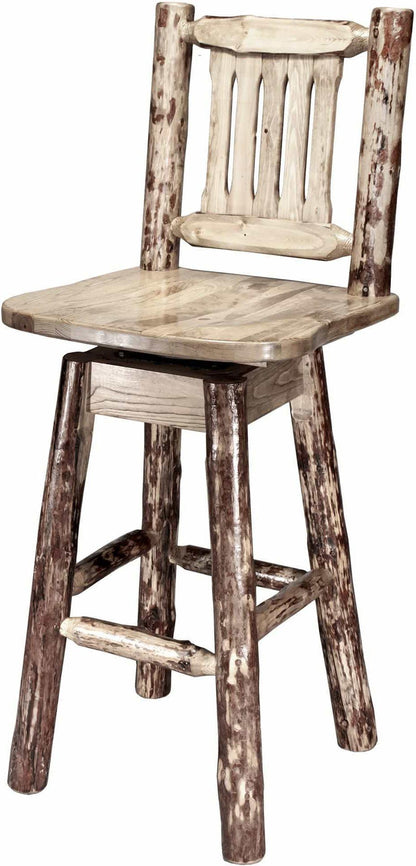 Montana Woodworks Glacier Country Kollektion Barshocker mit Rücken & Swivel