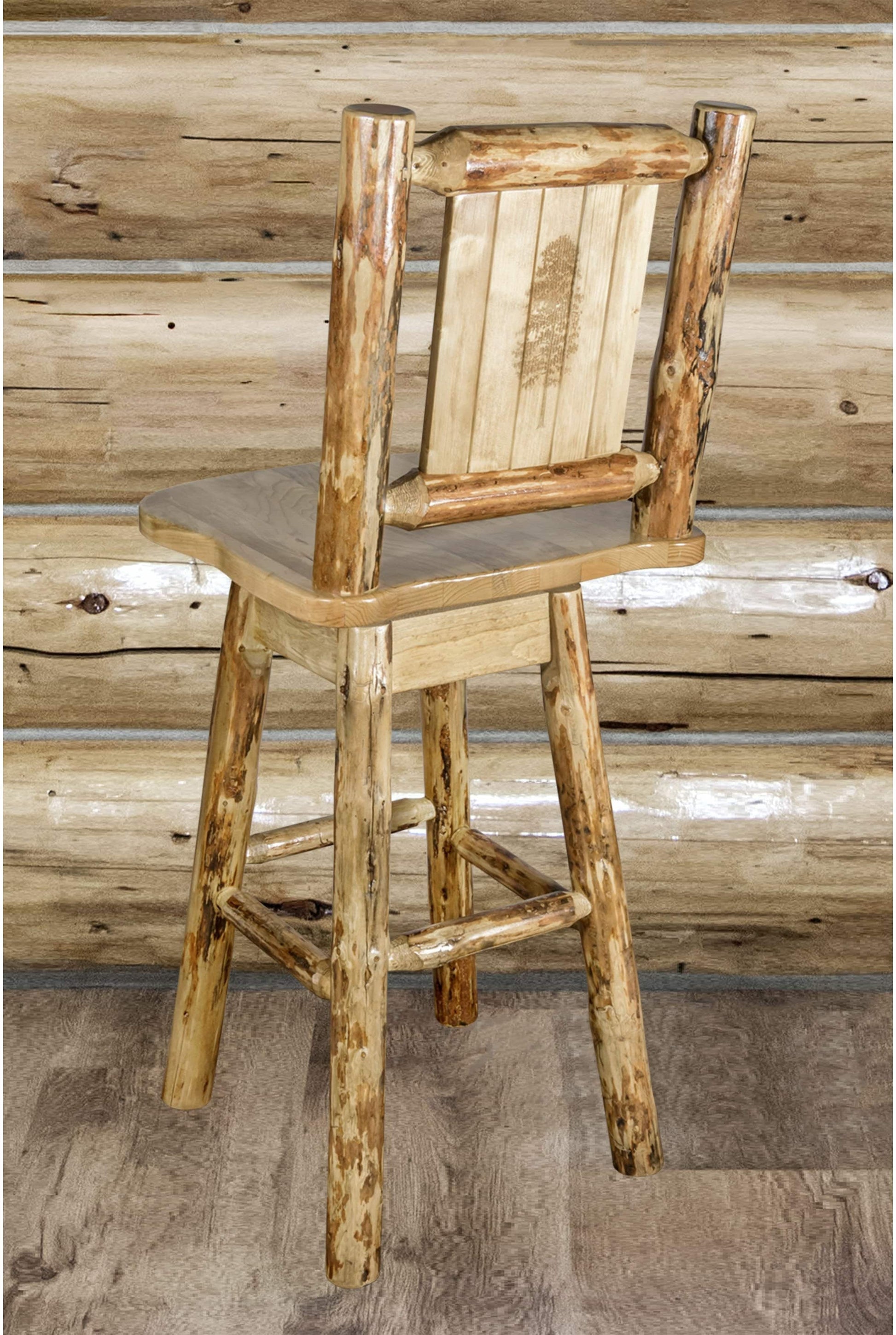 Montana Woodworks Laser Gravur Barshocker mit Rücken & Swivel