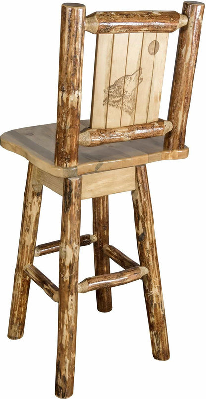 Montana Woodworks Laser Gravur Barshocker mit Rücken & Swivel